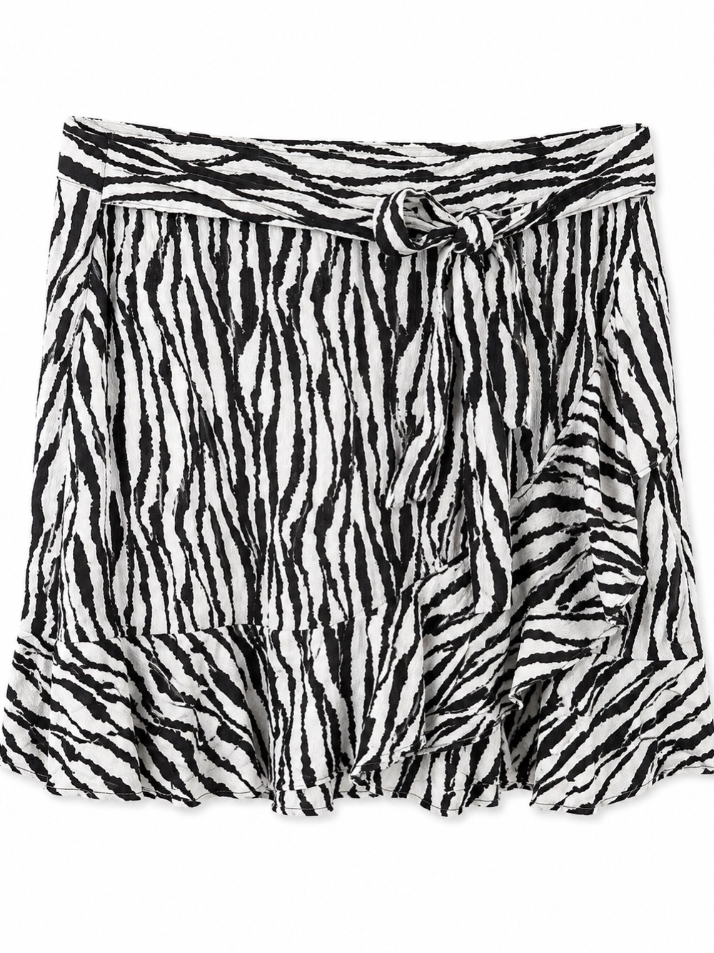 Topshop Zebra Print Ruffle Mini Skirt Size 8